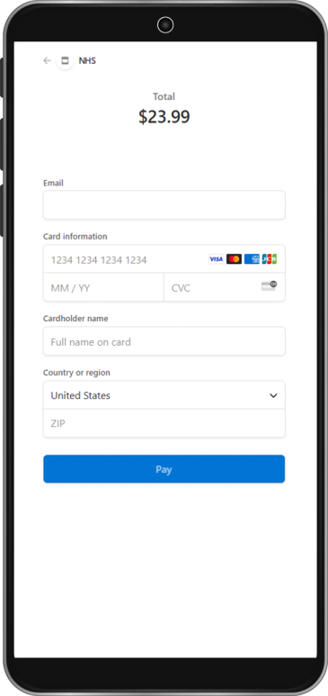 Payment processor screen